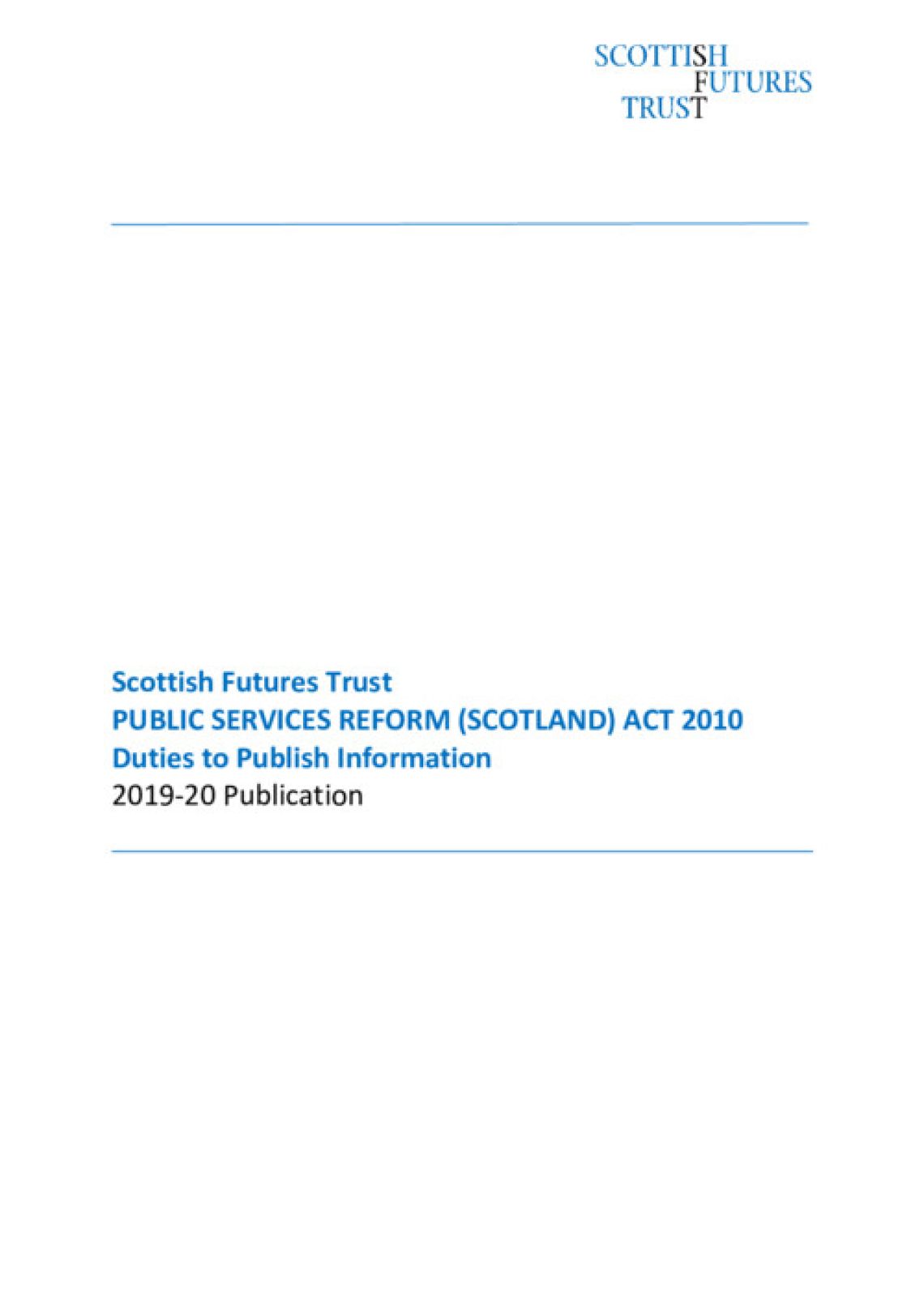 SFT PSRA Publication 2019 - 2020 cover